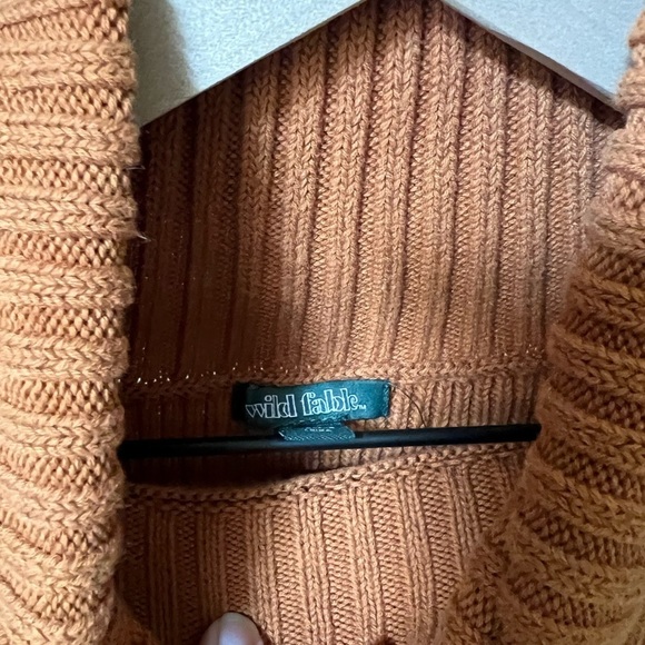 Cute Ribbed Knit Turtleneck Sweater, Rust, Long Sleeve Cropped Size XS - Picture 4 of 4